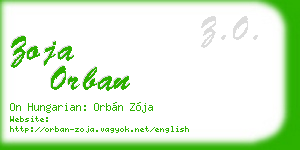 zoja orban business card